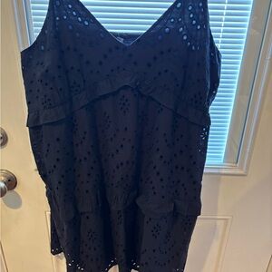 Express Navy Eyelet Sleeveless Dress XL